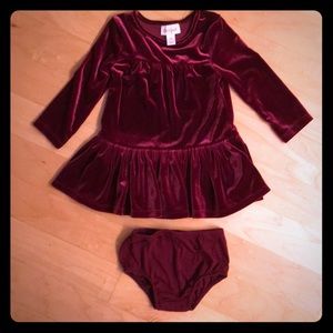 12M EUC Red Velvet long sleeve dress